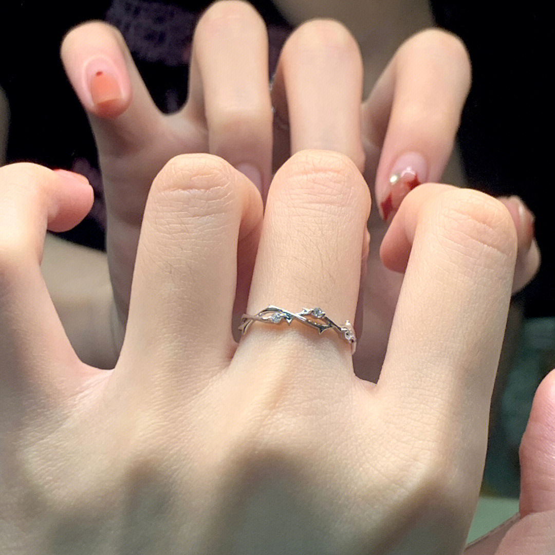 Inlaid Zirconium Thorns Light Luxury Minority Design Adjustable Premium Index Finger Ring - Image 4