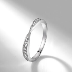 Bonded Cuff Women's Ring Plated With White Gold