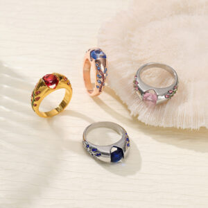 Leaf Style Zirconium Inlaid Ring, Simple And Stylish