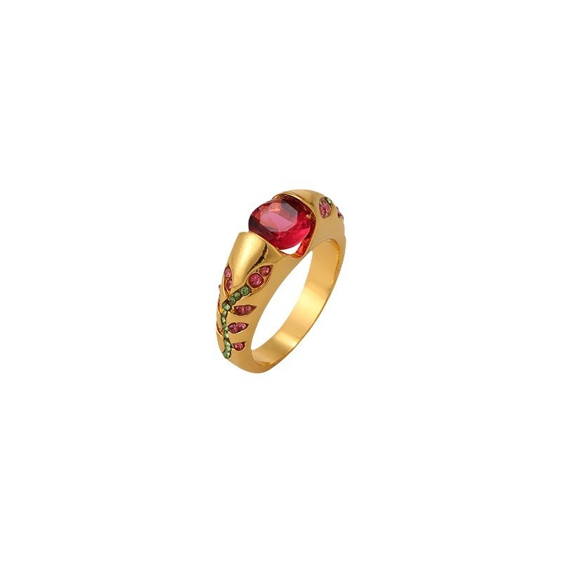 Leaf Style Zirconium Inlaid Ring, Simple And Stylish - Image 5