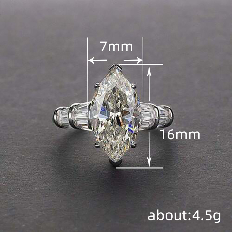 Banquet Inlaid Marquise Zircon Ring - Image 4