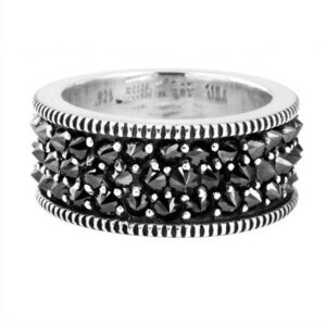 Retro Black Zirconia Inlaid Diamond Exaggerated And Stylish Ring