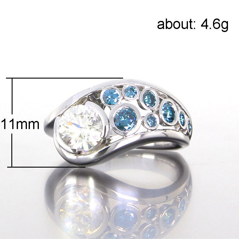 Exquisite Geometric Pattern Hollow Diamond-inlaid Women's Simple Elegant Ring - Image 5