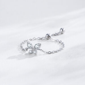 Adjustable INS Ring With Lively Butterfly