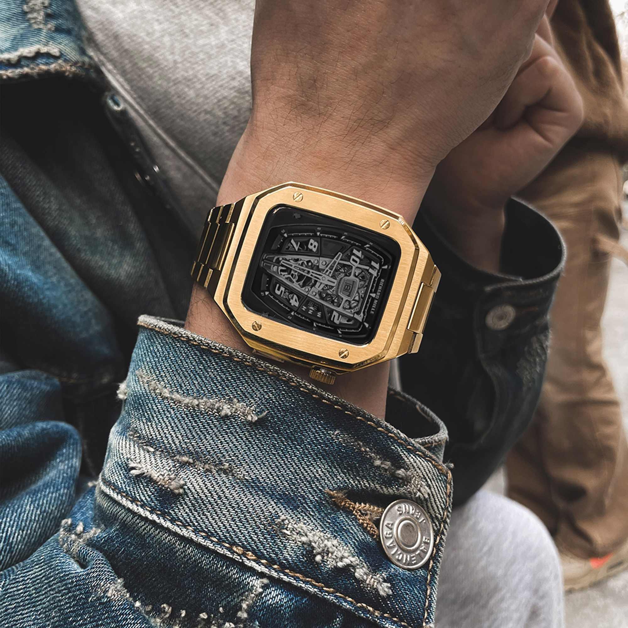 Watch Strap Modification Metal Stainless Steel Watch Integrated Case Protective Case