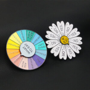 Creative Rotatable Wheel Brooch Rainbow Turntable Badge
