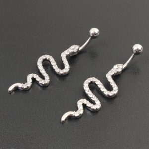 Women's Fashion Diamond Snake-shaped Navel Stud Belly