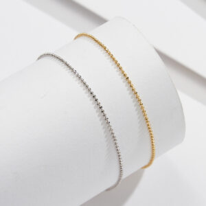 S925 Sterling Silver Round Beads Anklet Female Beach Foot Ornaments