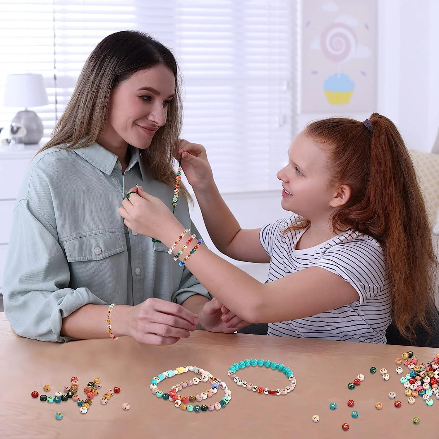 Colored Letter Beads, 1900Pcs 4x7mm Colorful Gold Acrylic Alphabet Beads With 1 Roll Elastic String For Bracelet Necklace Jewelry Making Supplies-Ban On Selling On Amazon - Image 3