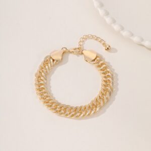 An Elegant And High-end Middle Eastern Ramadan Style Metal Engraved Double Woven Dense Chain For Women's Popular Vacation Style Foot Chain