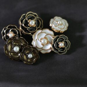 Retro Style Metal Flower-shaped Decorative Buttons