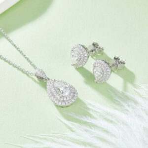 Moissanite Water Drop Pear-shaped S925 Sterling Silver Jewelry Suit