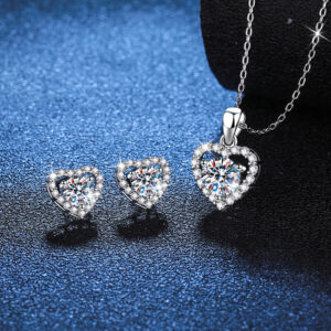 S925 Sterling Silver Ear Stud Pendant Suit