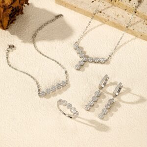 S925 Sterling Silver Light Luxury Full Diamond Flower Ring