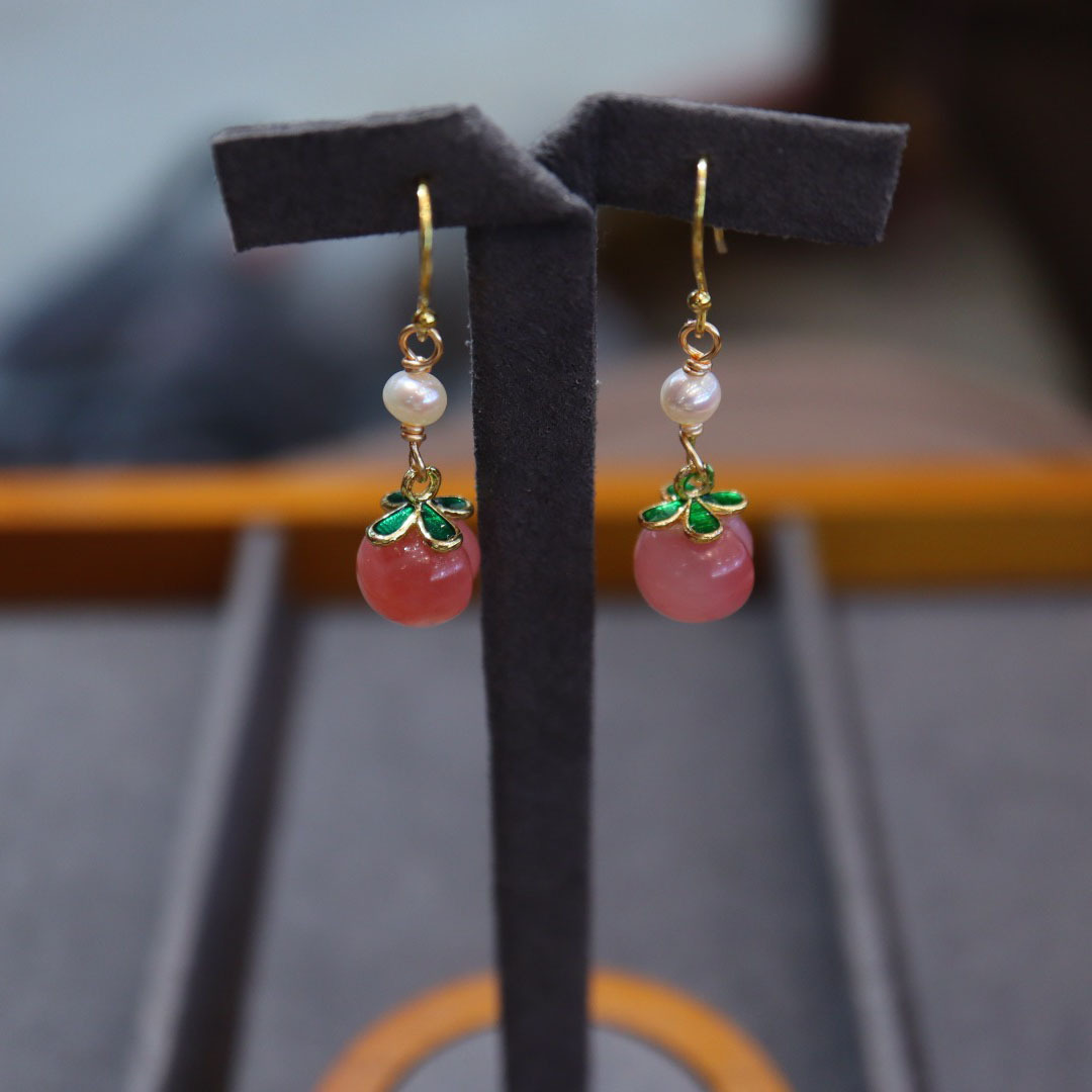 Natural Chalcedony Agate Peaches Clavicle High-grade Natural Freshwater Pearl Necklace - Image 8