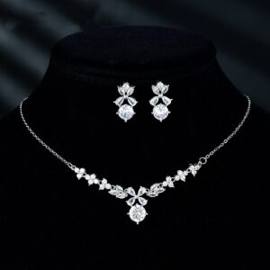 New Women's Ornament Bridal Necklace Earrings Jewelry Suit