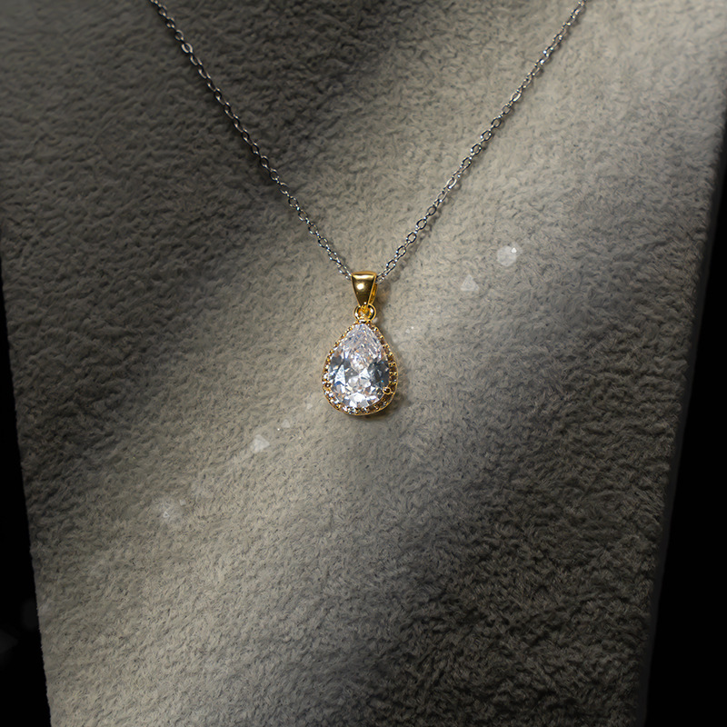 Drop-shaped Zircon Non-fading Ornament Three-piece Set - Image 2