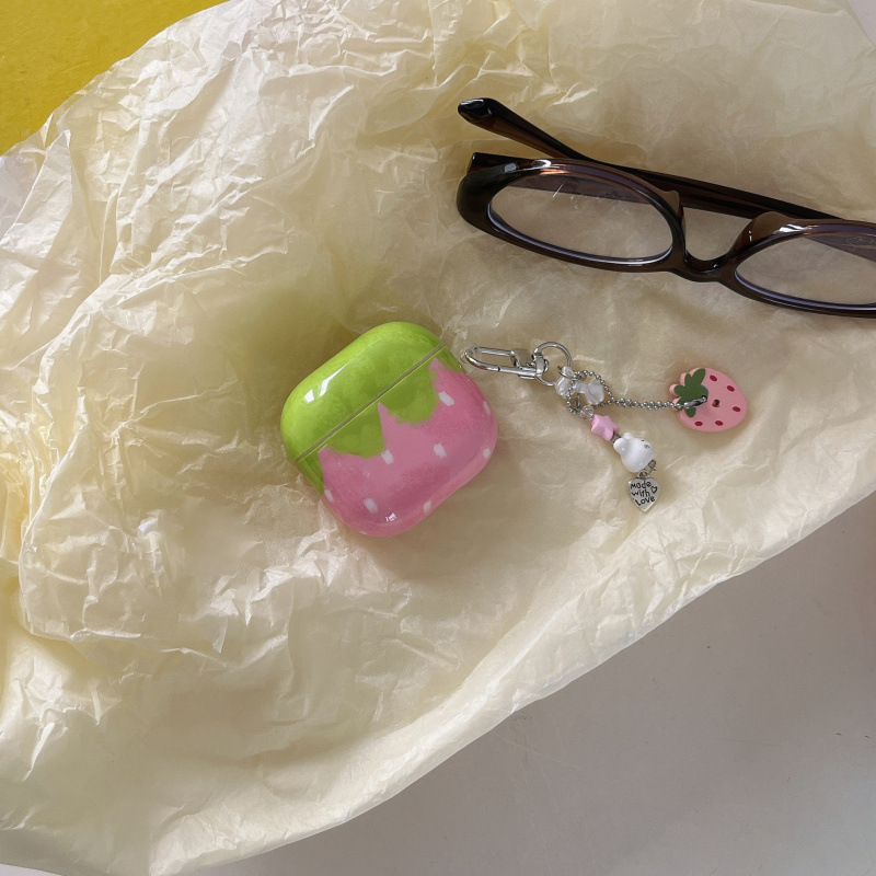 Strawberry Belt Pendant Earphone Case Plastic Cover - Image 2
