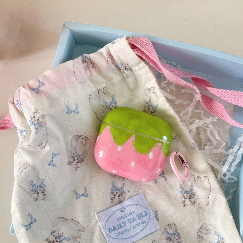 Strawberry Belt Pendant Earphone Case Plastic Cover - Image 3