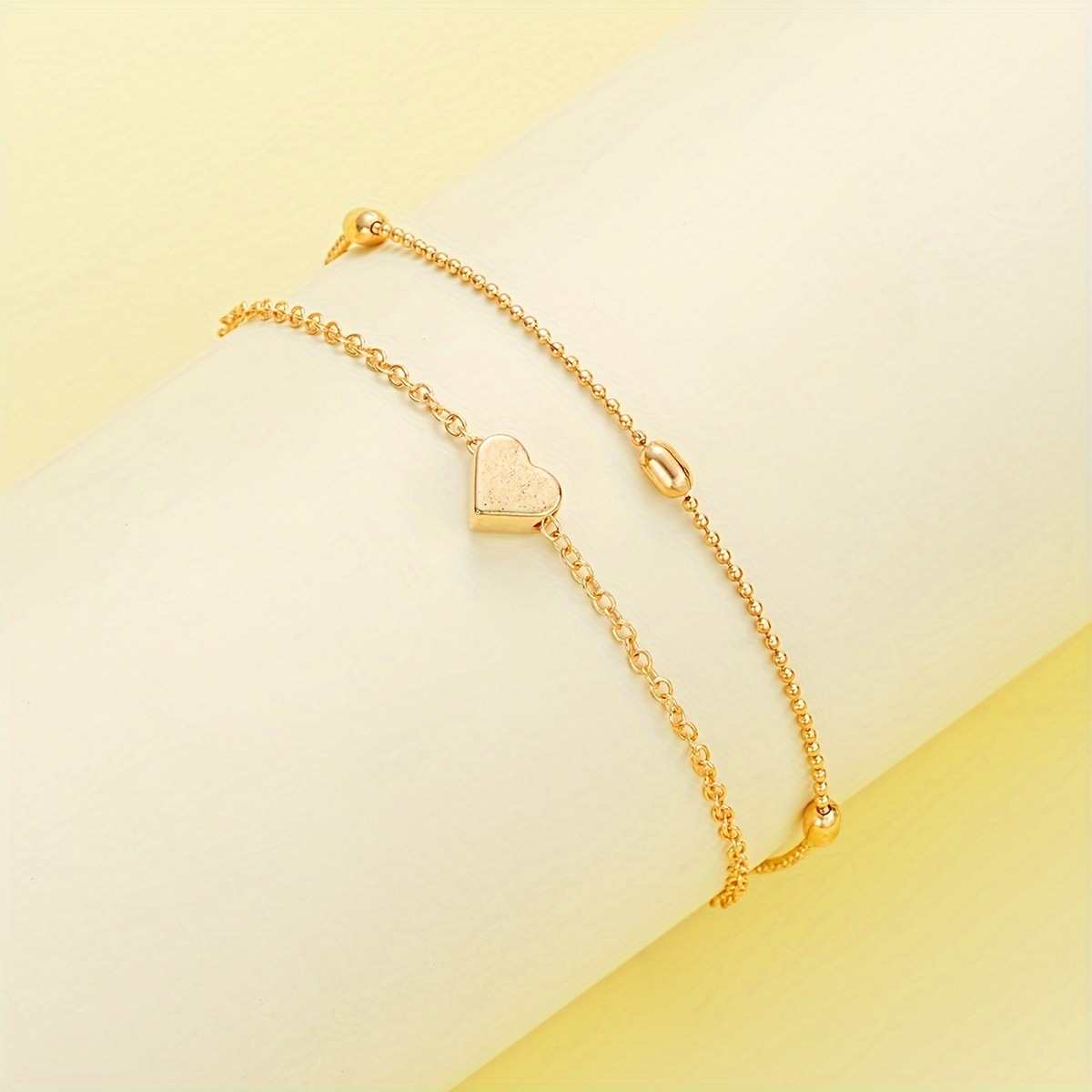 Double-layer Stacked Bag Round Beads Love Pearl Bracelet Necklace Jewelry Set - Image 4