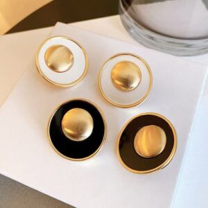 French Round Female Niche Design Earrings