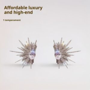 Full Diamond Eight-pointed Stars Ear Studs