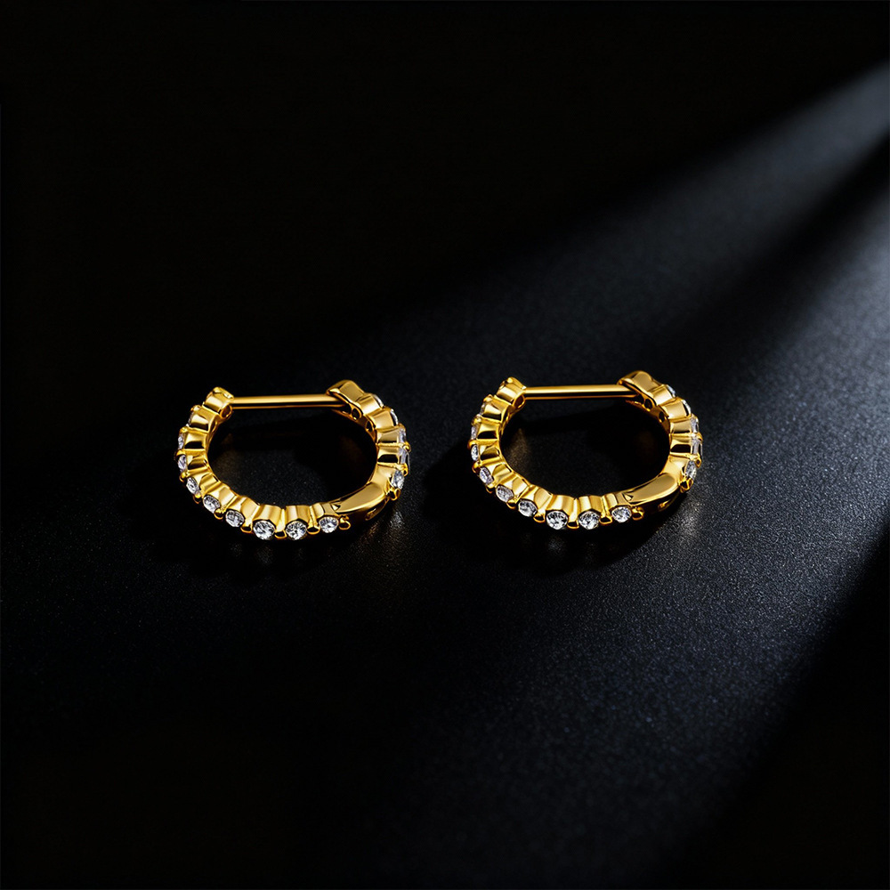 Simple Earrings Inlaid Zirconium Ring Classic Women - Image 4