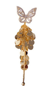 Female High-end Zircon Butterfly Disc Tassel Earrings - Image 5