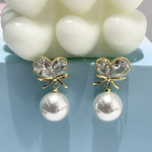 Sweet Love Bow Pearl Earrings