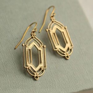 Flower Window Hollow Stud Classical Brass Earrings