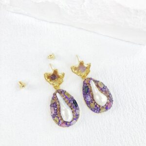 Golden Lotus Leaf Earrings For Women