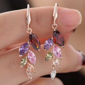 Fashion Leaf Earrings Zircon Earrings