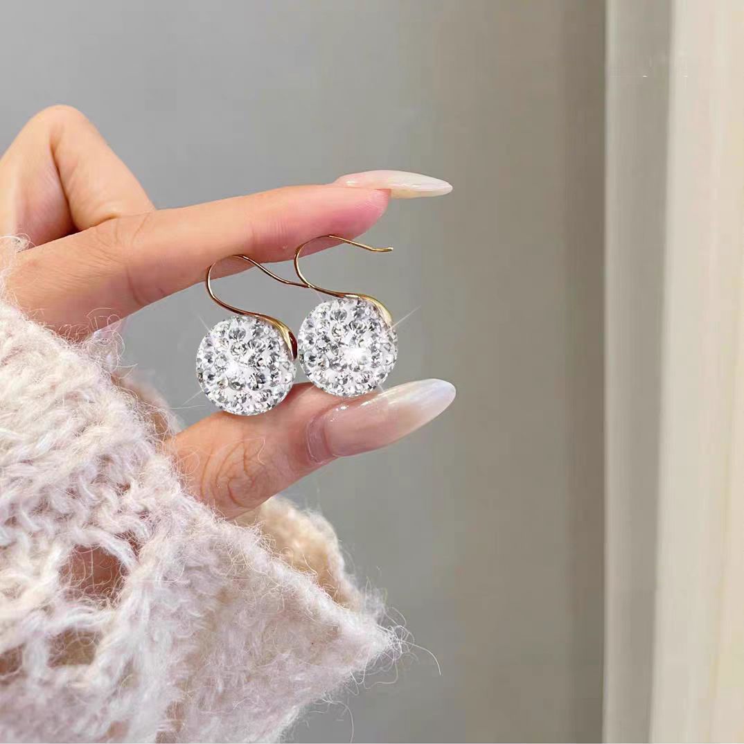Diamond Ball High Heels Unique Temperament Earrings