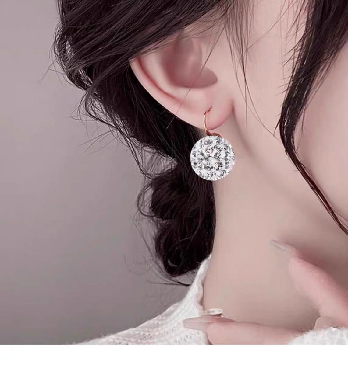 Diamond Ball High Heels Unique Temperament Earrings - Image 5
