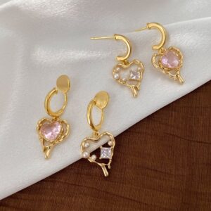 Asymmetric Zircon Pearl Light Luxury Minimalist Style Earrings