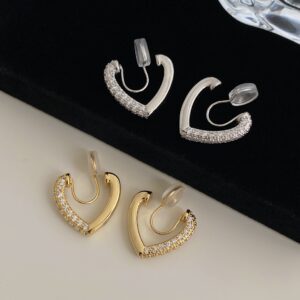Asymmetric Micro-set Zirconia No Ear Piercing Light Luxury Versatile Earrings