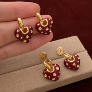 High-end Enamel Drop Glaze Integrated Light Luxury Versatile Earrings