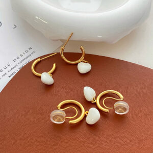 Slimming And Brightening High-end Enamel Earrings For Round Faces