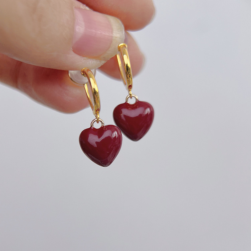 Integrated Silicone Clip Enamel Drop Glaze Elegant Earrings - Image 3