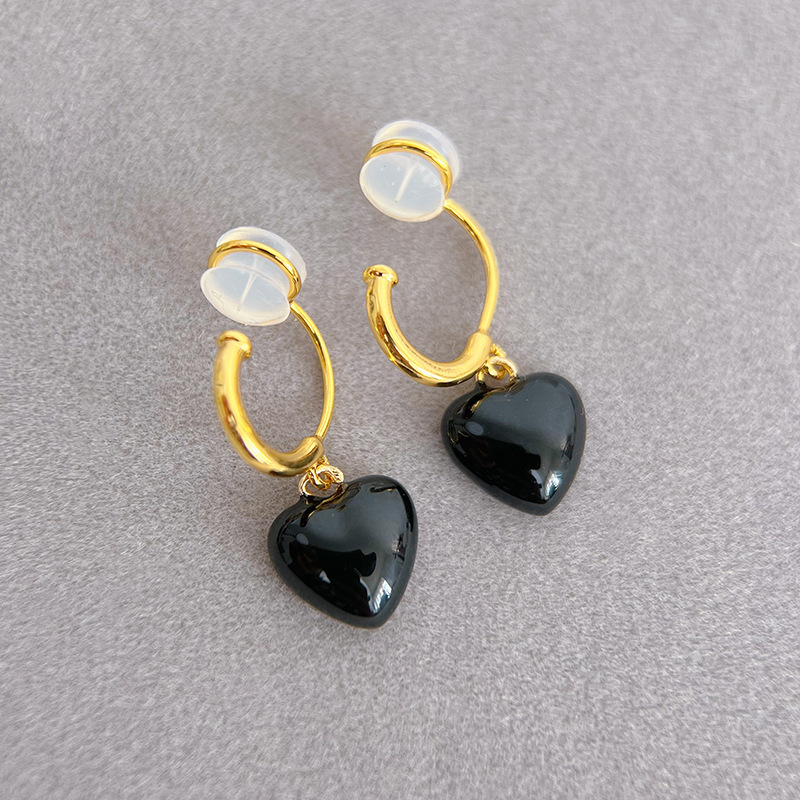 Integrated Silicone Clip Enamel Drop Glaze Elegant Earrings - Image 8