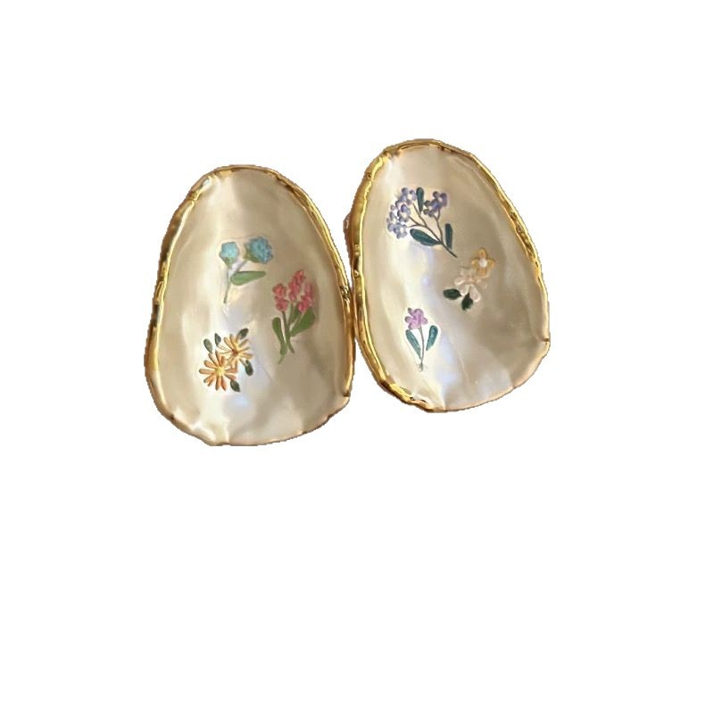 Vintage Drip-glaze Rose Flower Earrings For Women - Image 2