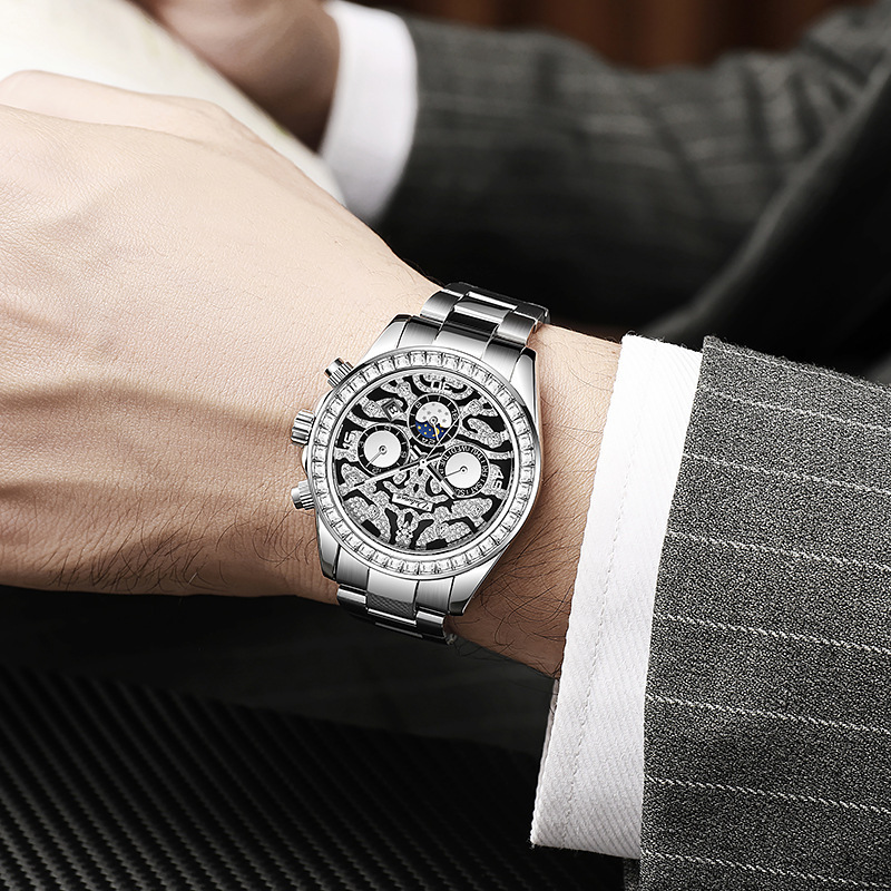 Multi-functional Sun Moon Star Calendar Waterproof Automatic Mechanical Watch Men - Image 6