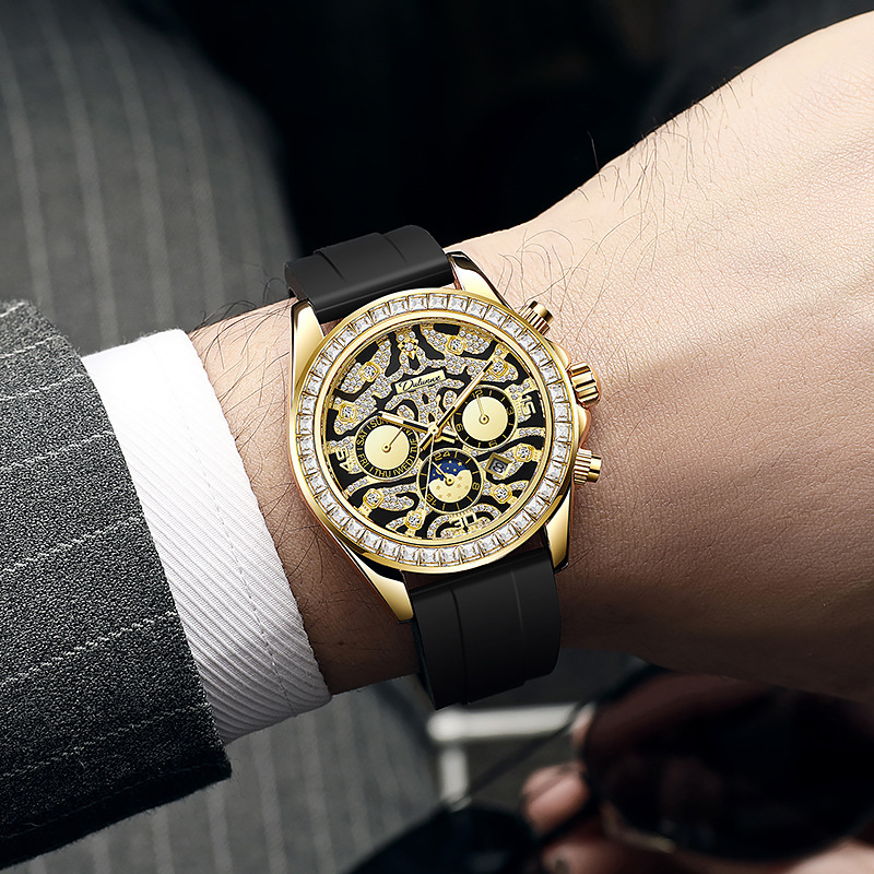 Multi-functional Sun Moon Star Calendar Waterproof Automatic Mechanical Watch Men - Image 7