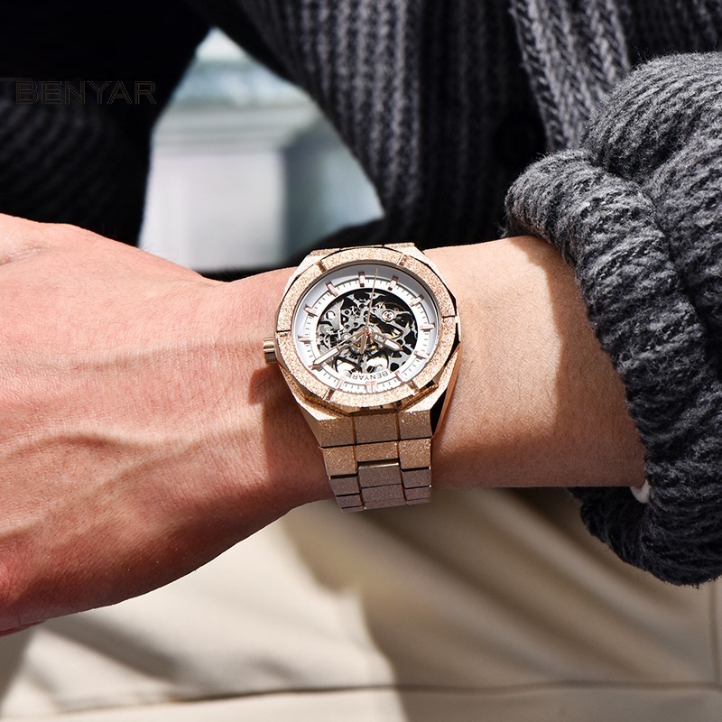 Men's Automatic Mechanical Fashion Waterproof Luminous Sports Hollow Watch - Image 2