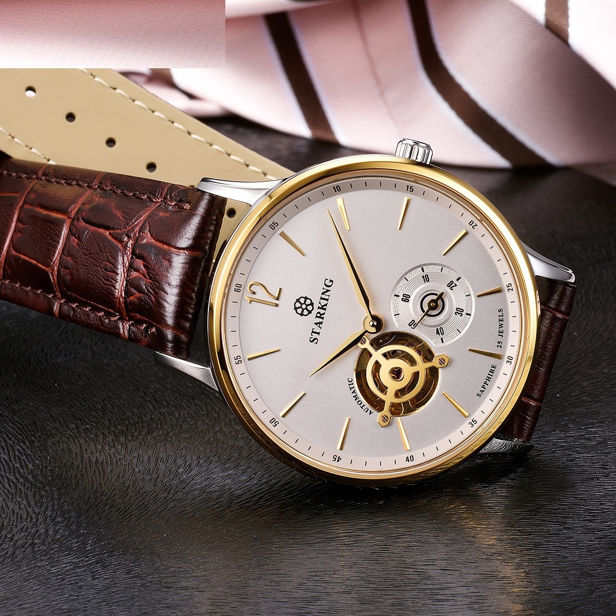 Automatic Mechanical Business Hollow Small Three-needle Waterproof Men's Watch - Image 4