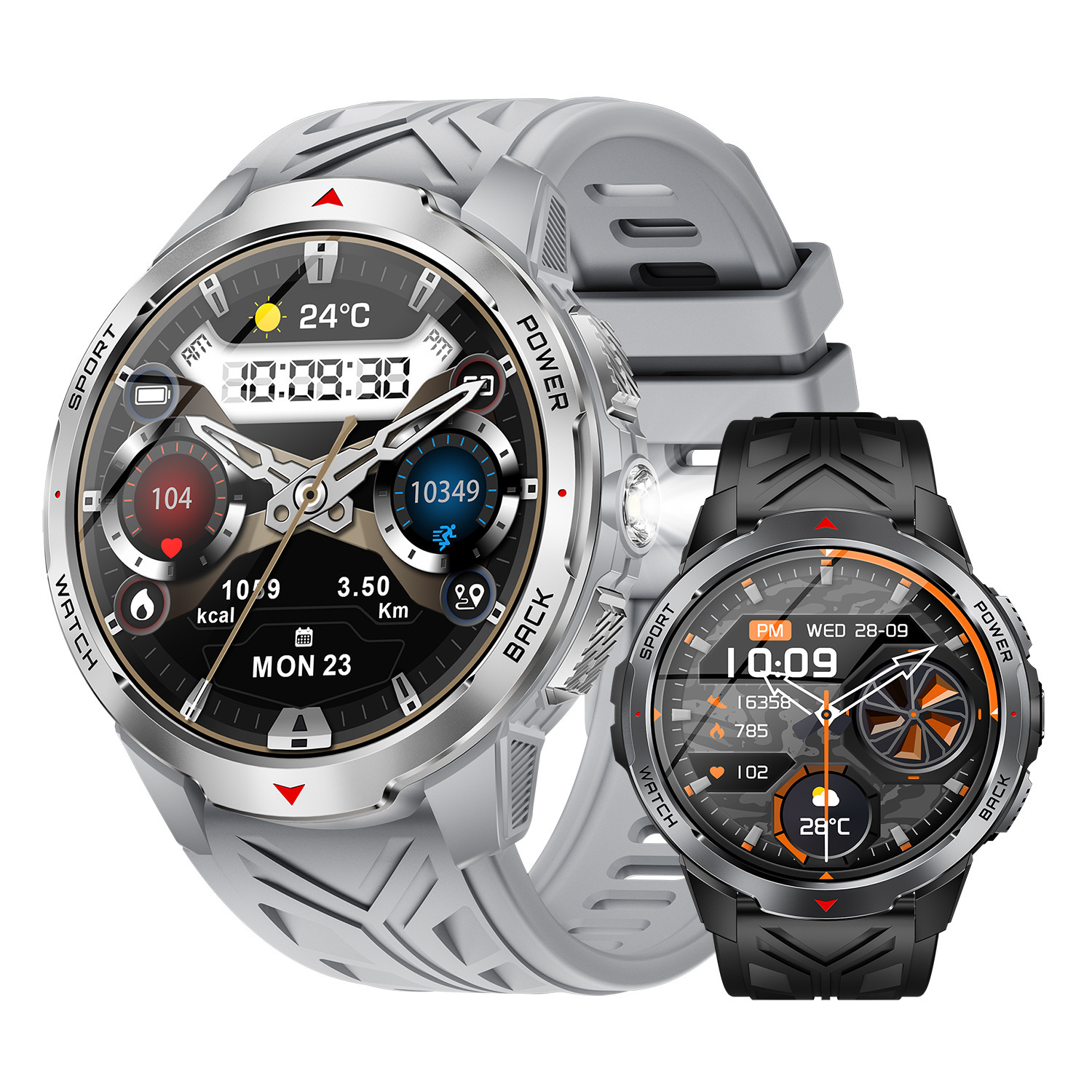 Smart Watch Compass Flashlight Large Battery Sports Record Call - Image 2