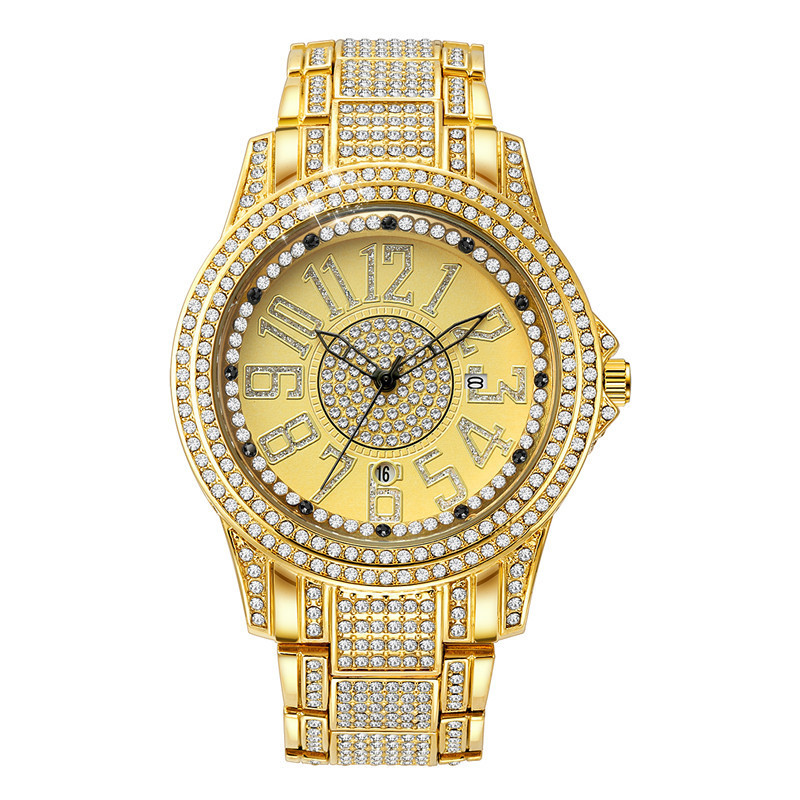 Men's Diamond Fashion Alloy Strap Date Quartz Watch - Image 6