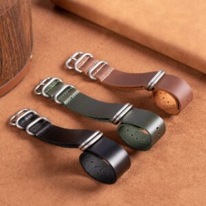 Five-Ring Cowhide Burst Crack Crazy Horse Oil Strap