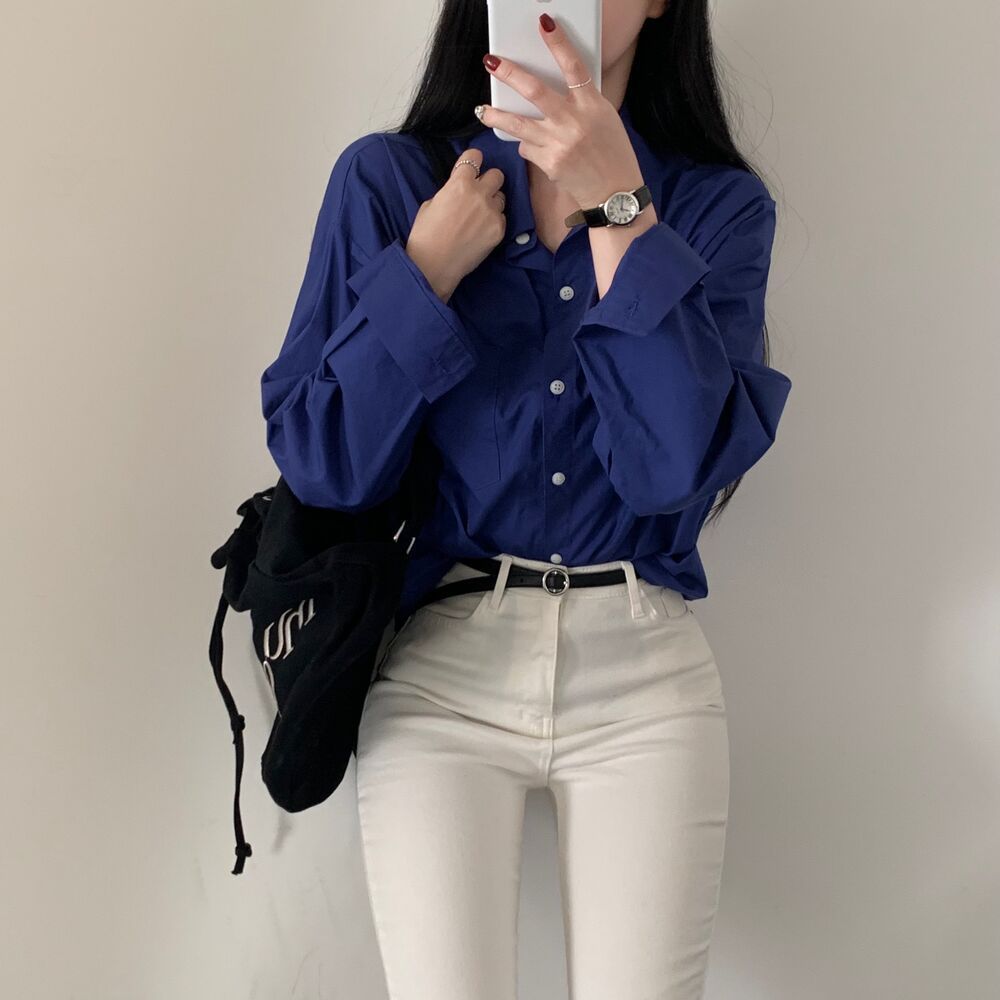Loose All-matching Simple And Laid-back Shirt