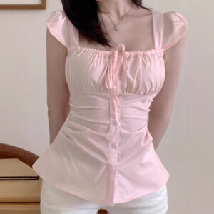 Sweetheart Age-reducing Square Collar Slimming Top